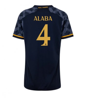 Real Madrid David Alaba #4 Koszulka Wyjazdowych Kobiety 2023-24 Krótki Rękaw